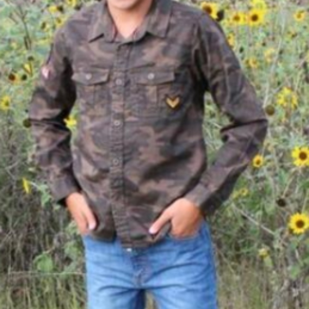 Camo Print Shirt w/ Patches
